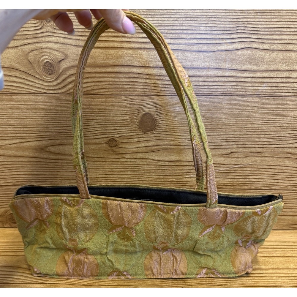 Maruca Hand Bag Purse Tapestry Green Handbag Handmade Colorado Ftuit Apples